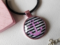 Halsband Kette mit rosa Fassung - Lolland -