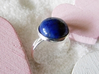 Lapis Lazuli Ring - versilbert - 12 mm Stein