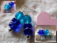 Meerblaue Ohrringe mit boehmischen Glasperlen - Waves -